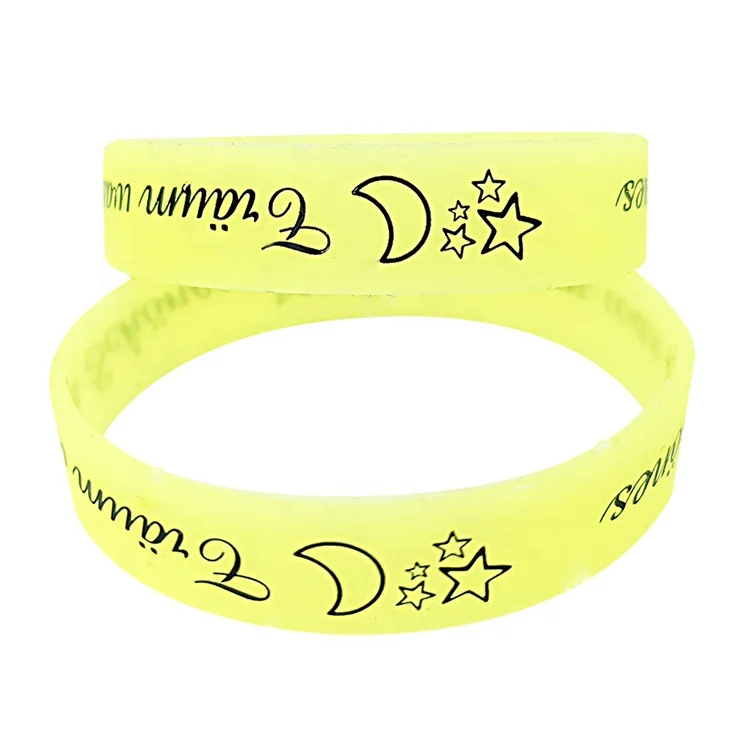 Custom Color & Logo Luminous Silicone Wristband Night Gleamy Bracelet Fluorescent Wrist Band for Event Concert Club