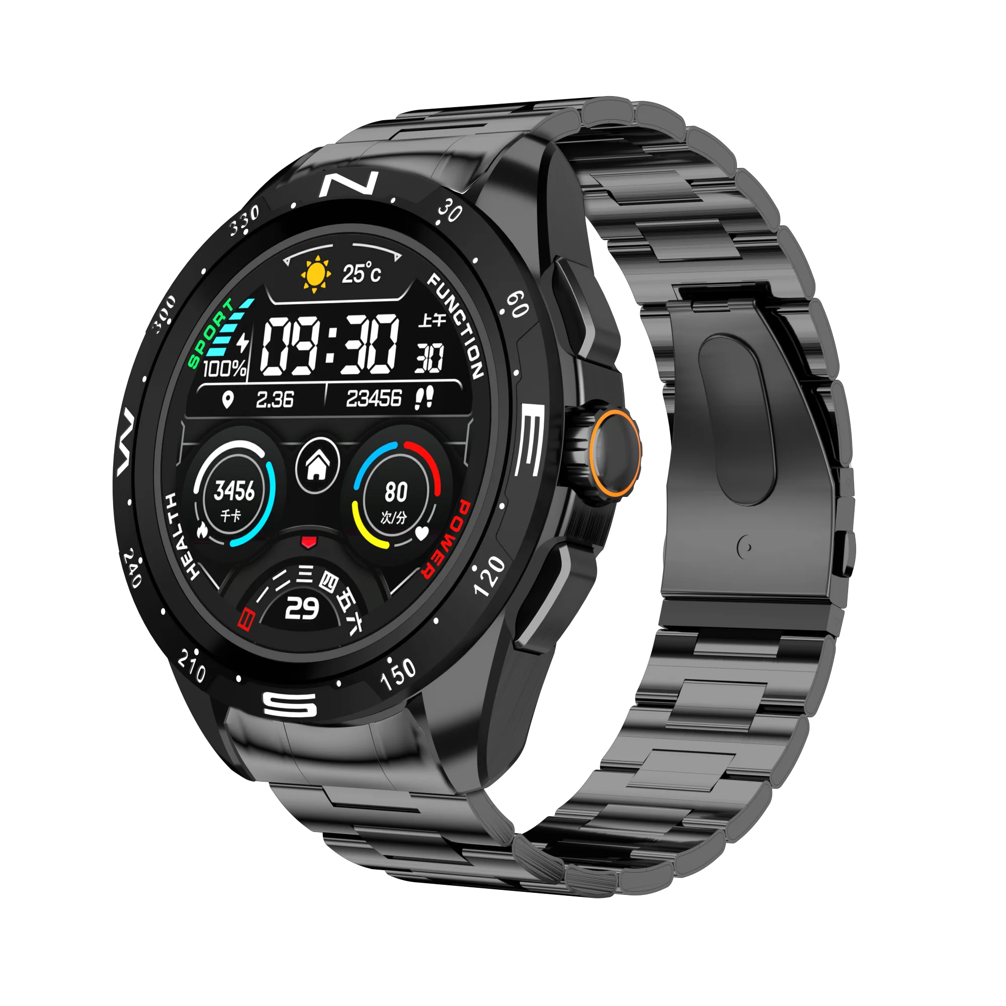 SKMEI H6 Max 2023 manufacturers round shape android fitness waterproof smartwatch stainless steel sport men women smart watch