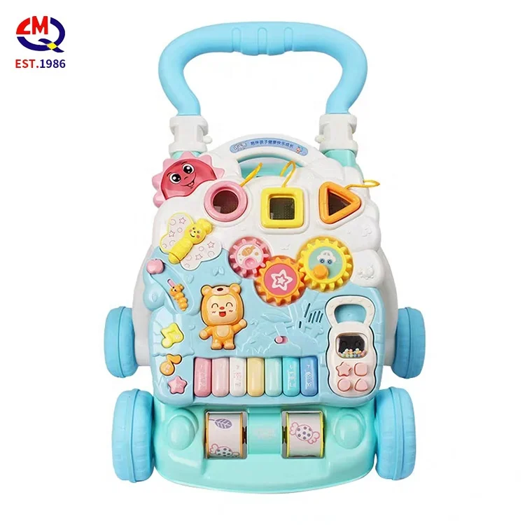 newest multi-functional baby learning walker toys early learning activity baby trolley walker with music and light