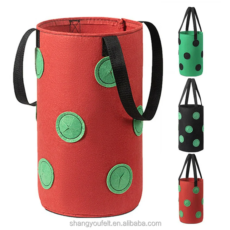 
Strawberry Planter Bags For Growing Potatoes Outdoor Vertical Garden Hanging Open Vegetable Planting Grow Bag 