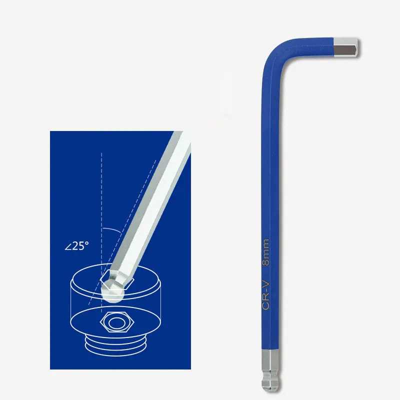 9 PCS Piece Colour Colored Colourful Multicolor Metric SAE Extra Long Short Arm Ball Point Torx Star Allen Hex Key Wrench Set