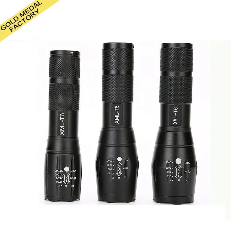 Hand LED flash torch light Outdoor T6 Waterproof LED Linterna Zoomable Defensive Camping Tactical Flashlight