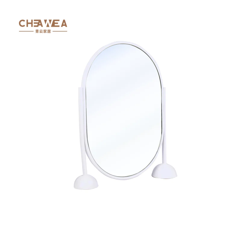 Table Desktop Makeup Mirror Big Vanity for Dressing Room Metal Frame Egg Cosmetic