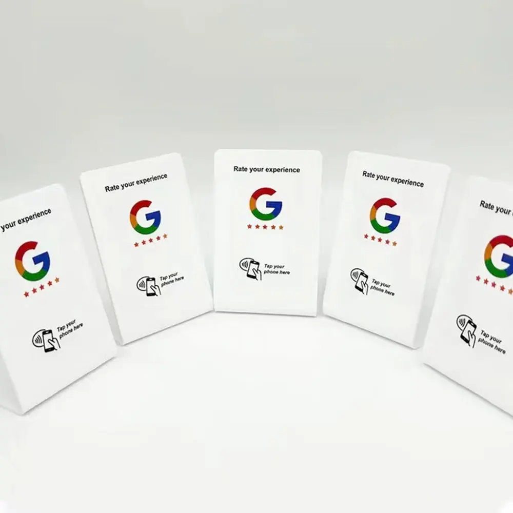 Smart Customized NFC Standing NTAG213/215 LOGO Printed Acrylic/PVC Social Media Smart RFID Stand