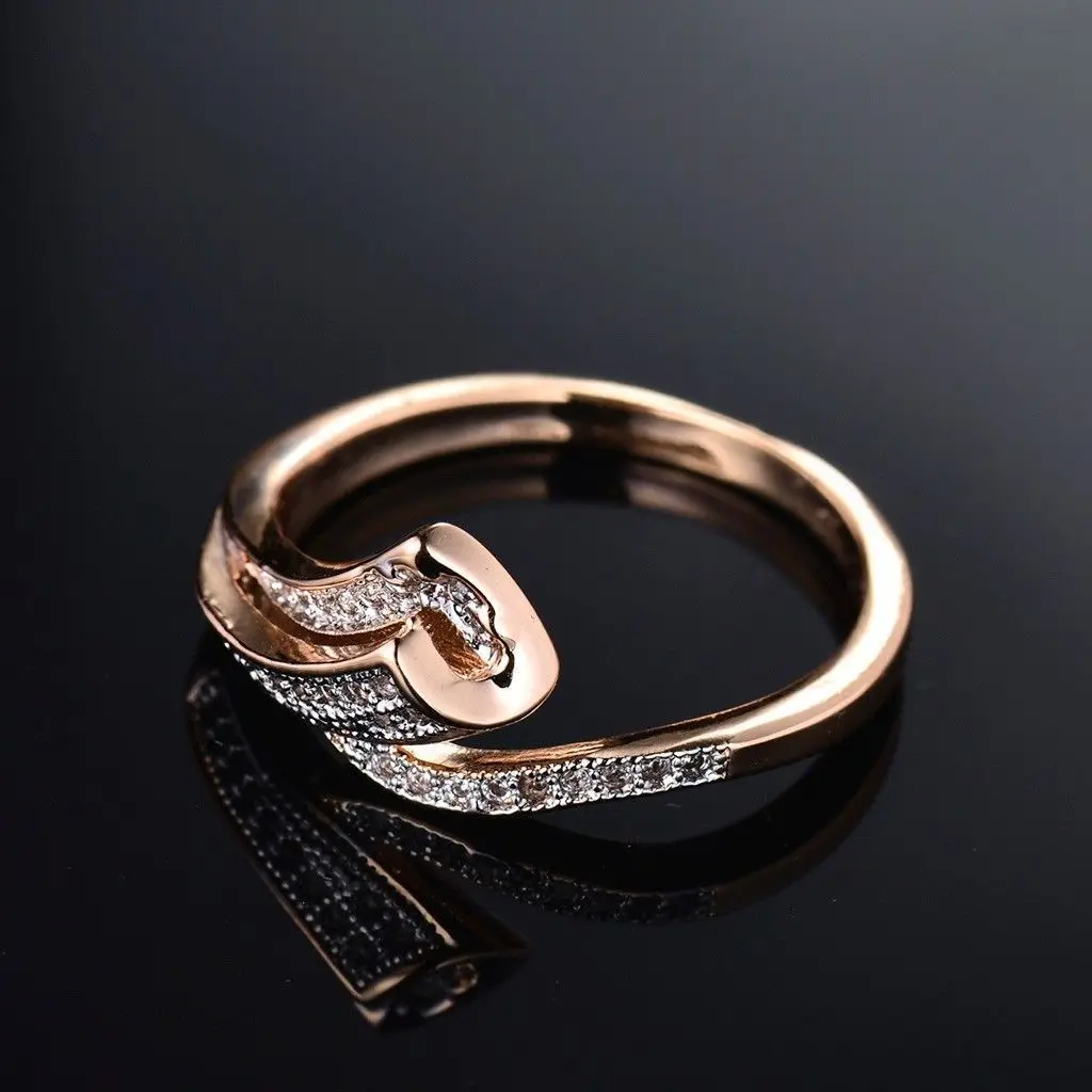 Dropshipping 14k Rose Gold Plated Sterling Silver Champagne Cubic Zirconia Cushion Cut 6mm Halo Ring Braided Wrap Knot Style