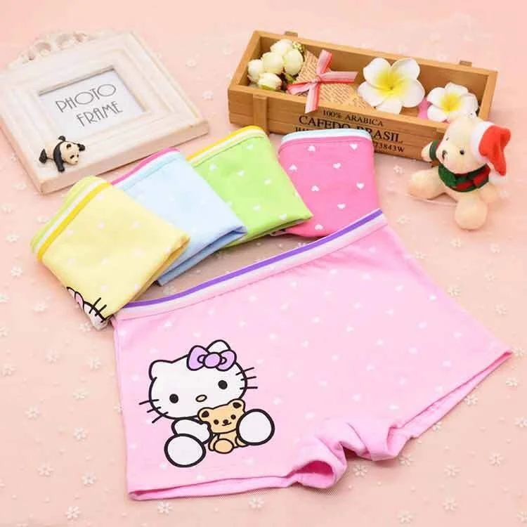 Hight Quality Stock 1-9 Years Sweet Cartoon Printing Girls Children Underwear