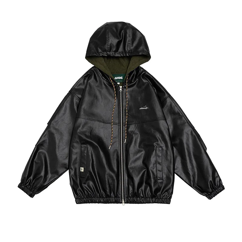 OEM Custom Design casual streetwear wholesale fashion winter leather jacket men