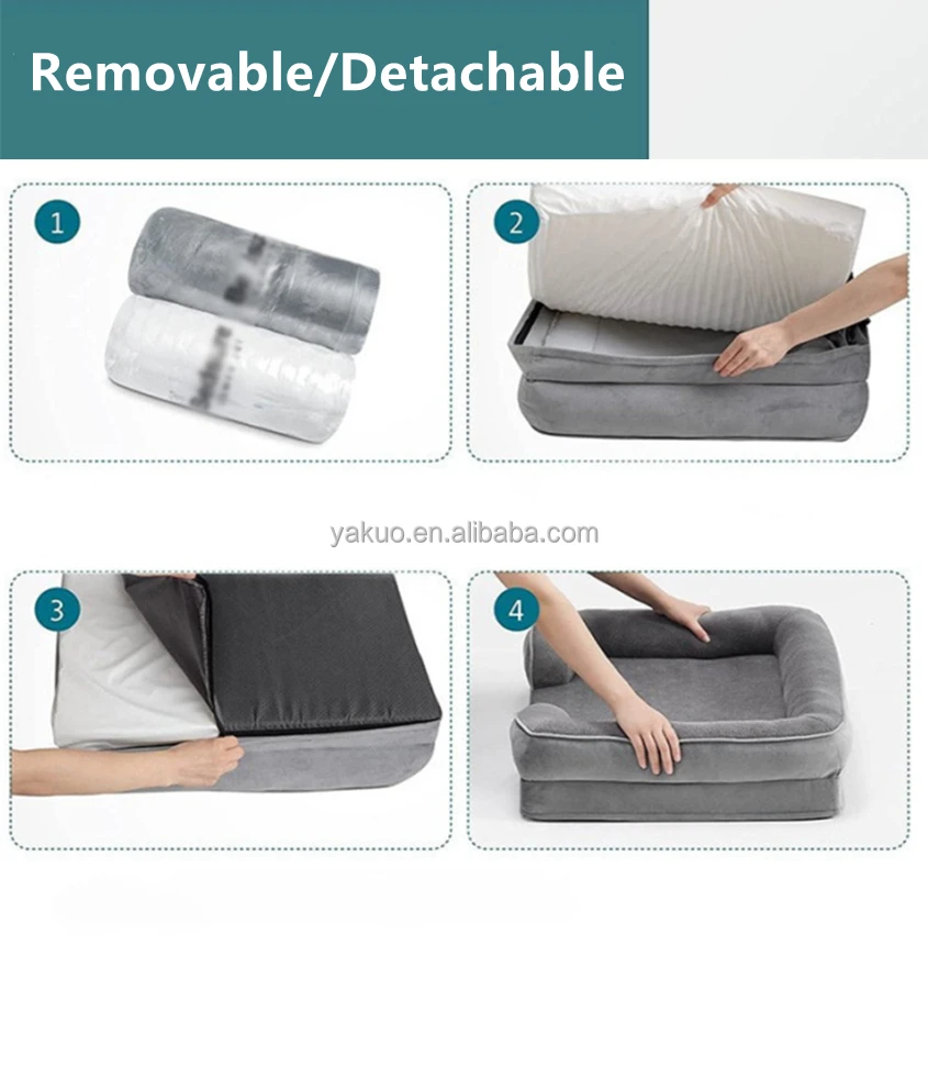 Washable Dog Pet Sofa Bed Mate With Egg Crate Foam Orthopedic Sofa Bed for Dogs Pets