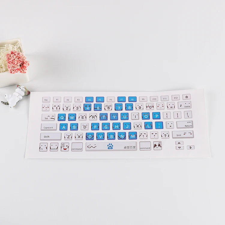 customized logo sheet fluorescent french german keyboard stickers printing for keyboard