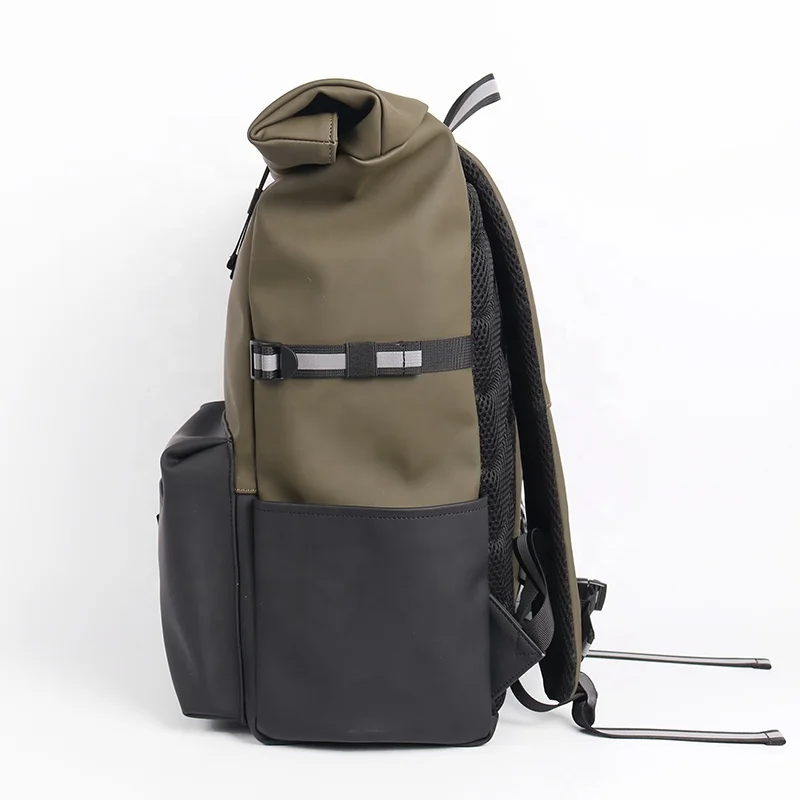 CHANGRONG Custom high quality waterproof travel roll top backpack for men