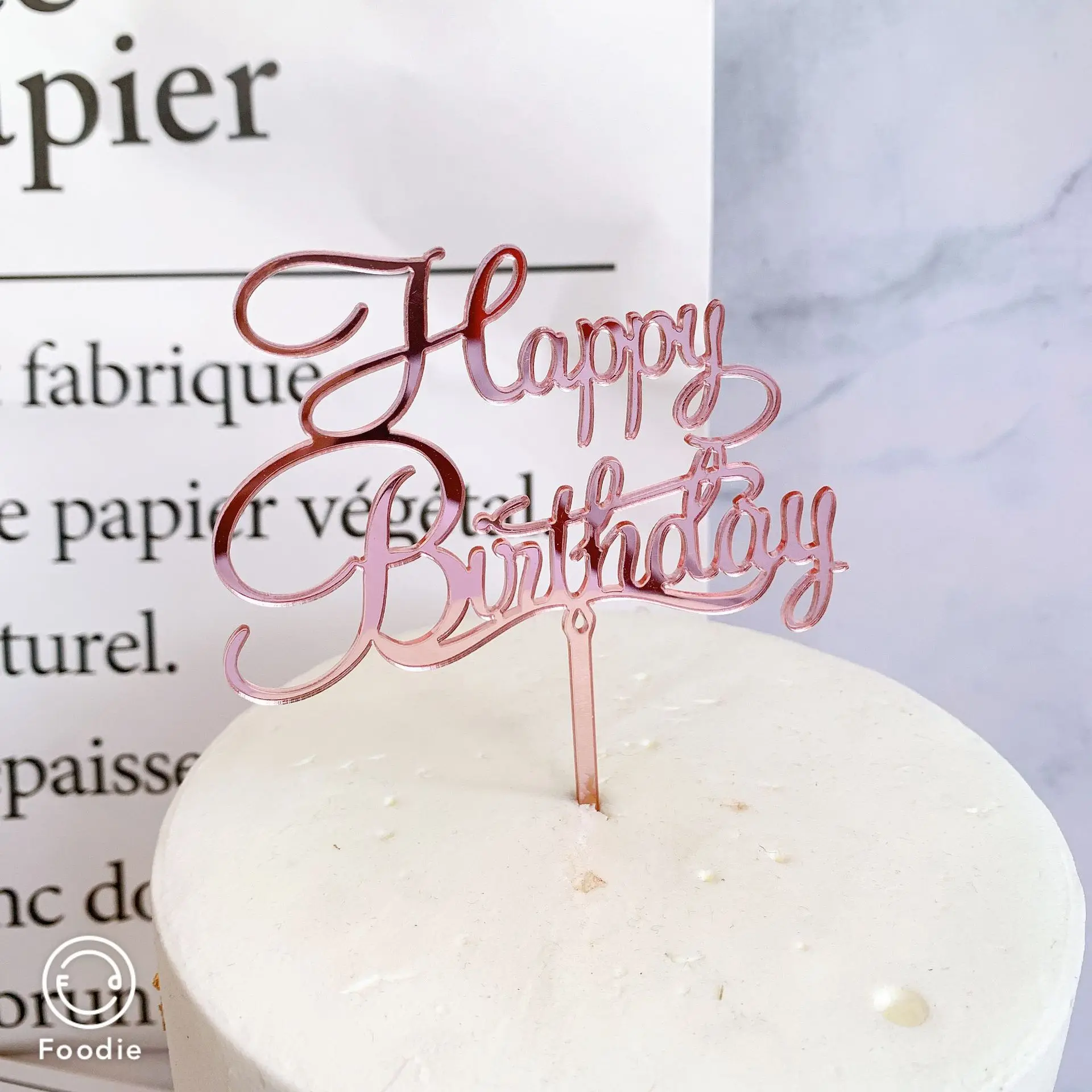 Happy Birthday Cake Topper Supplies Round Acrylic Baking Cake Insert Decor Cupcake Wedding Birthday Party Decoration Cake Top
