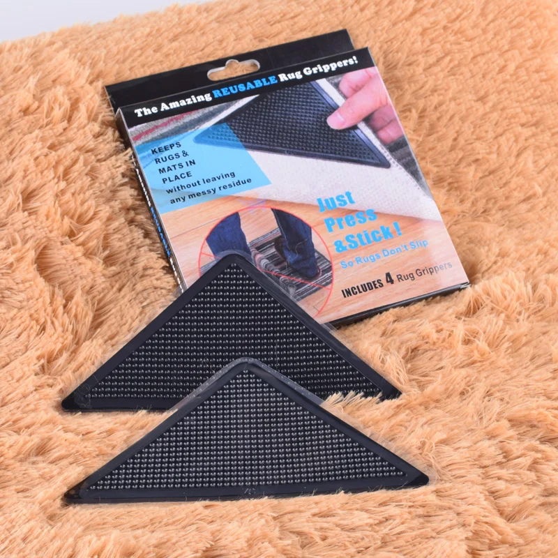 Furniture accessories hot seller black washable curling rug grippers anti slip pad carpet mat