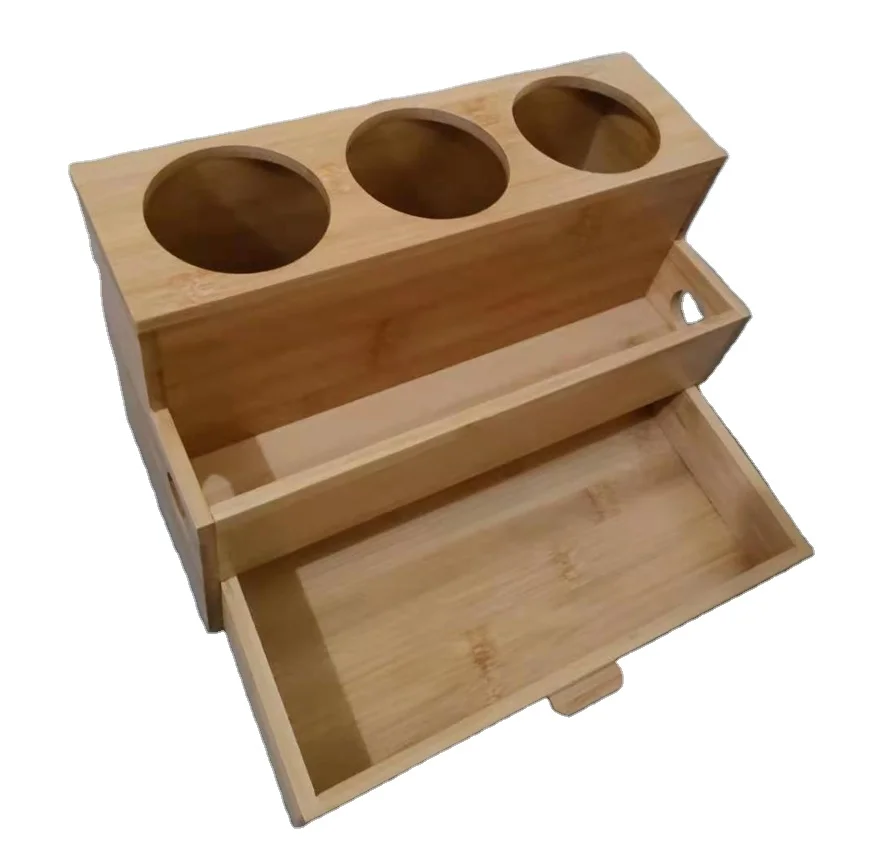 Bath Vanity Countertop Accessories Hair Dryer Holder Tool Organizer Tray Stand Storage With 3 Holes