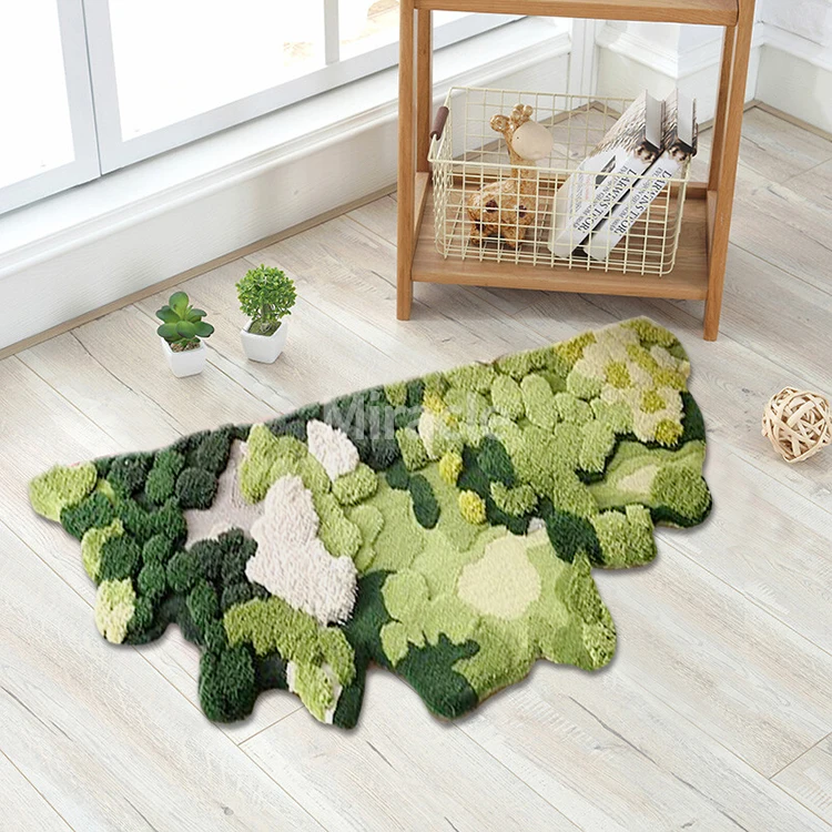 Kids Play Game Green Carpets Hand Tufted Plant Rugs Large Forest Handmade 3D Living Room Rug Custom Moss Mat