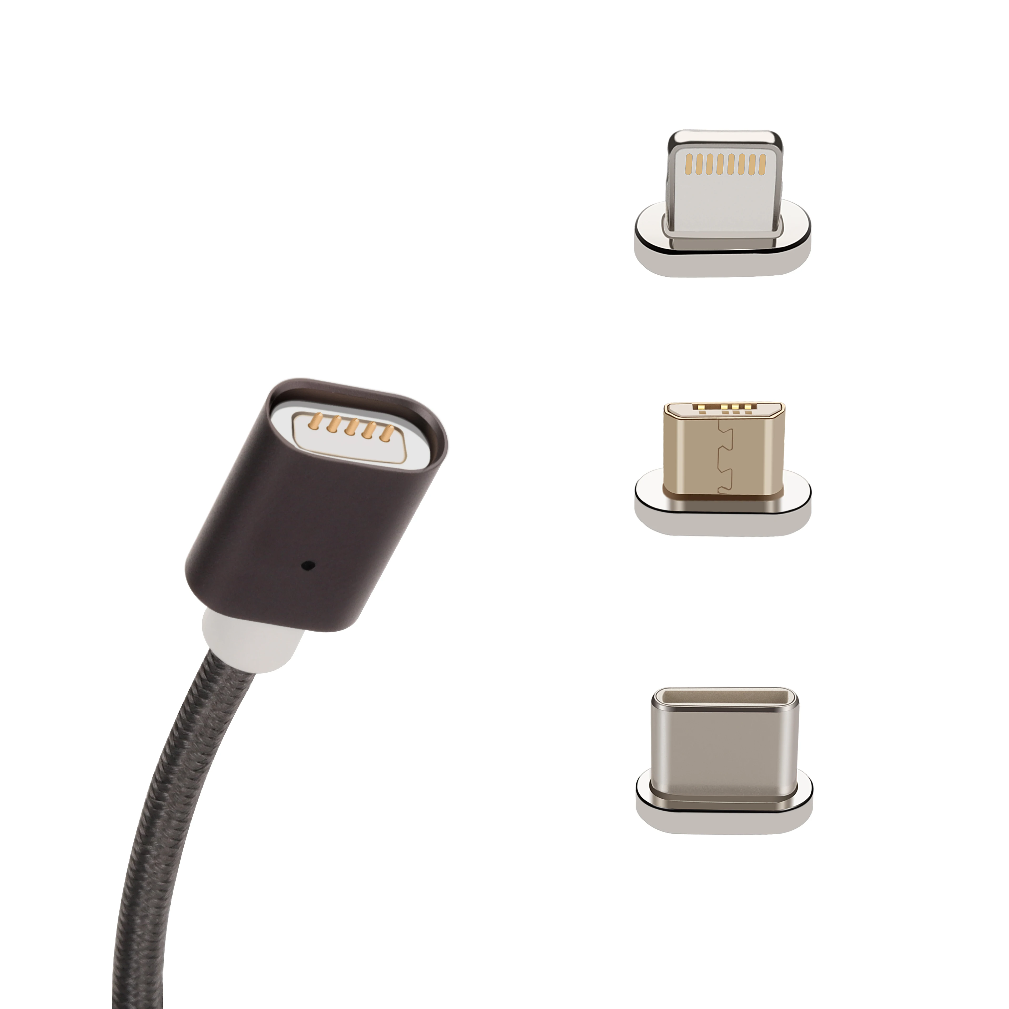 
usb iPhone Android Huawei nylon mobile phone charging cable flat magnetic data cable 