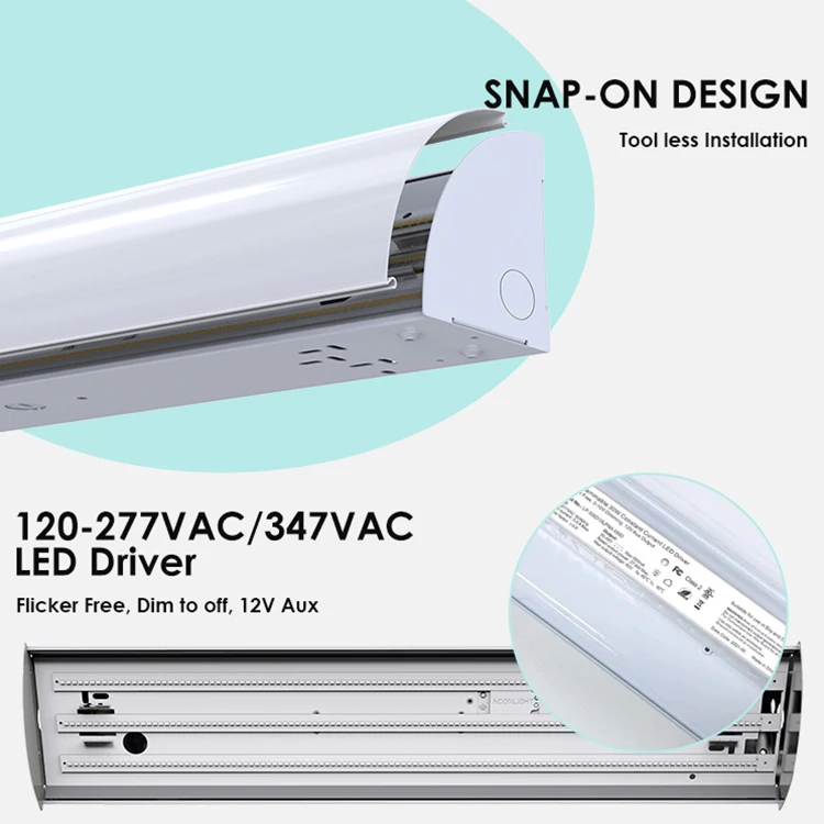 Noonlight 20W 30W 40W 10V Dimmable Sensor Cct Selectable Led Linear Light Emergency Battery Led Batten Light