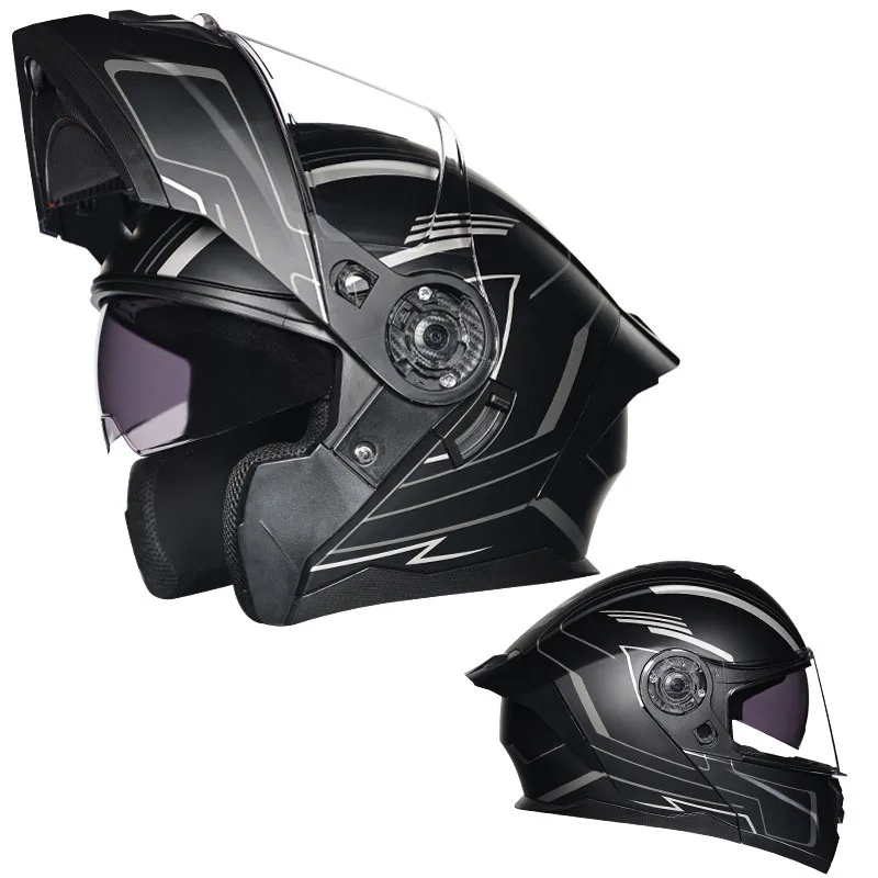 Motorcycle Helmet Four Seasons Cycling Men and Women V Uncover  DOT Double Mirror Full Helmet Full Cover Moto Helmet