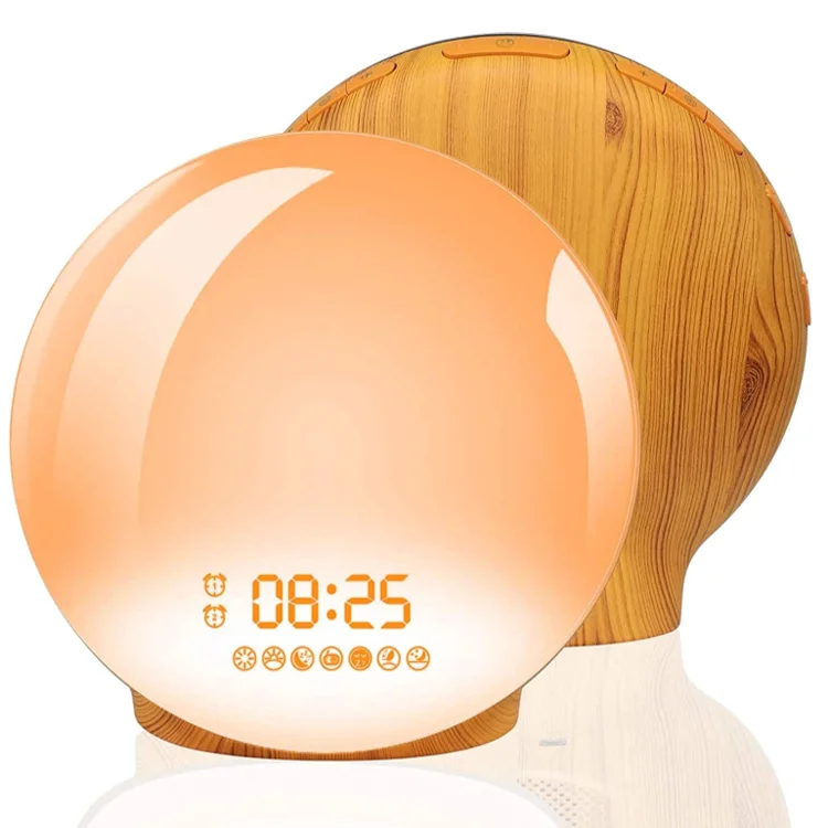 TOP 1 Selling Snooze Atmosphere Sunset Bedside Lamp wake up light wifi wake up alarm clock with lights