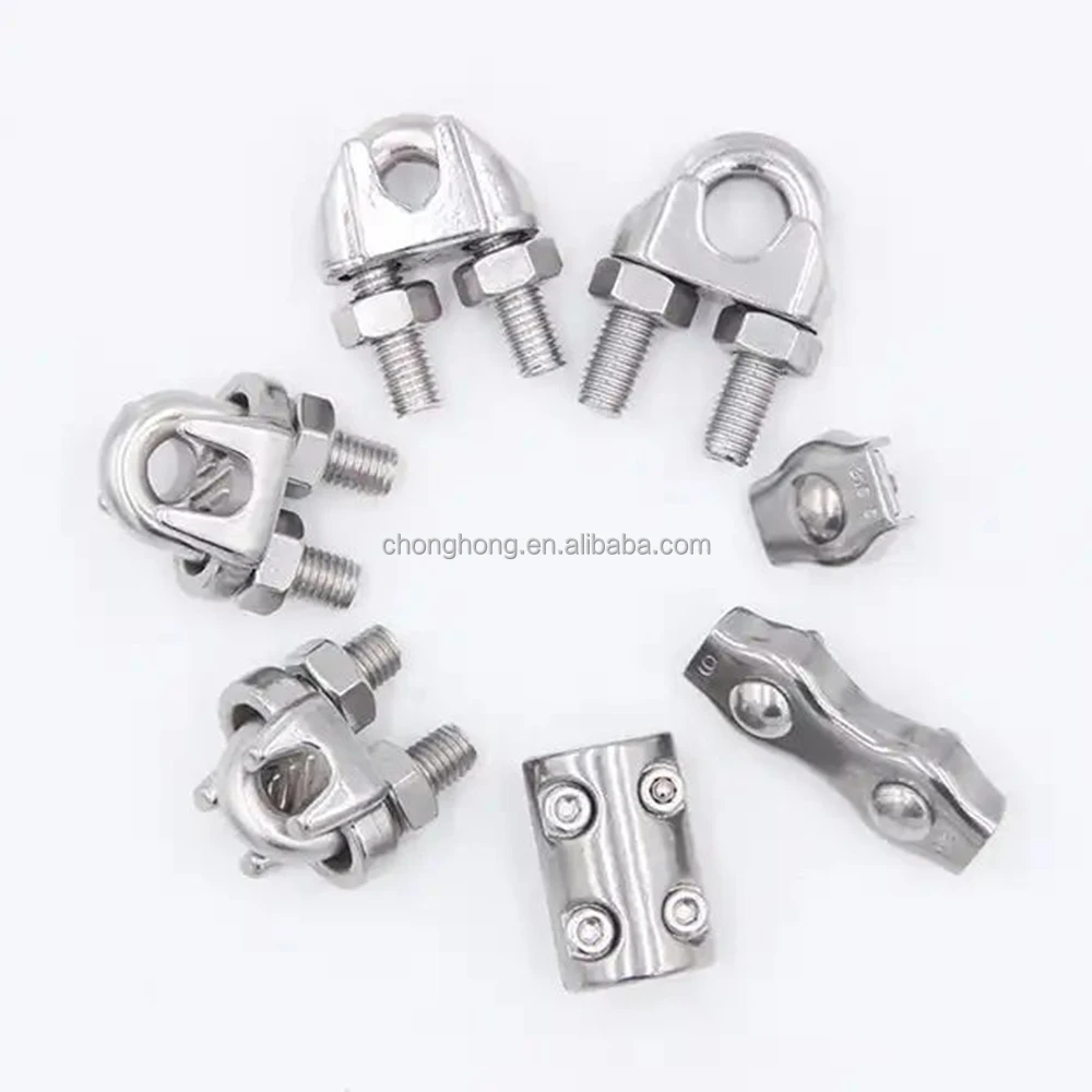 DIN741JIS Type US Type Wire Rope Clip Stainless Steel Clip  AISI316/AISI304 Cable Clamp Ready Stock