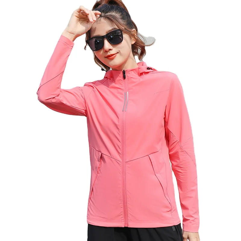 Женская рубашка для гольфа UPF 50 + УФ с длинным рукавом, походные рубашки для бега с карманами на молнии, легкая куртка с защитой от солнца
