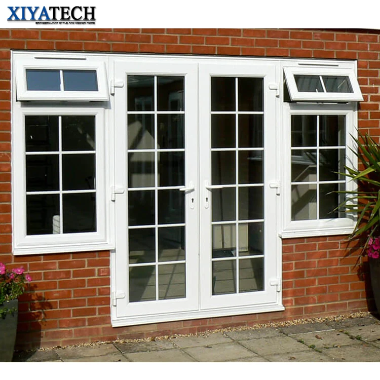 XIYATECH Factory customization modern house interior white aluminium french doors with fiberglass front entry exterior door