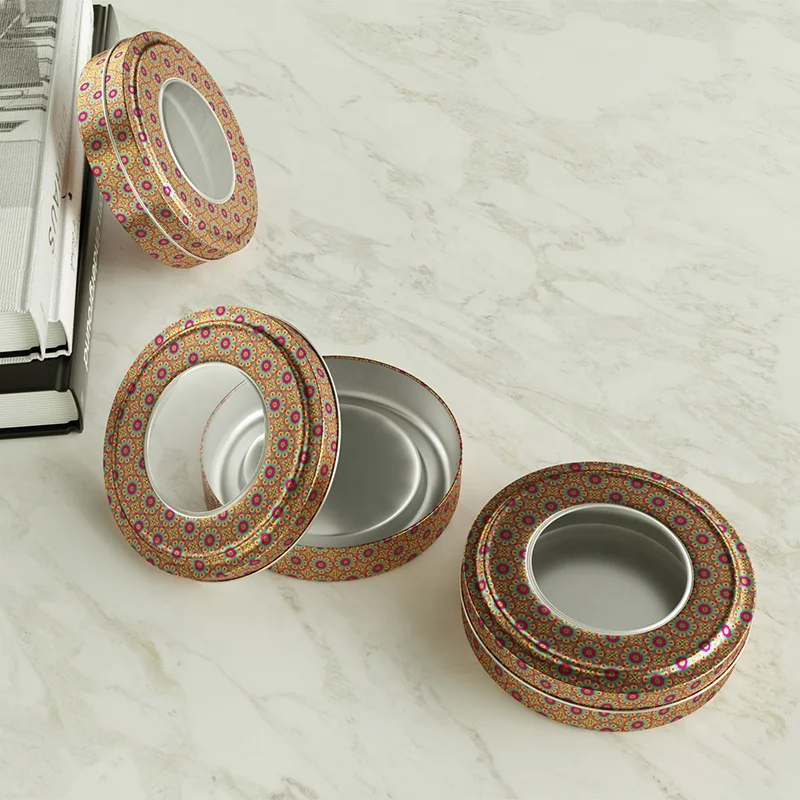 Custom Empty Saffron Aluminum Metal Tin Can Box Package Round Safran 1g 2g 3g 5g 10g Saffron Threads Tin Packaging