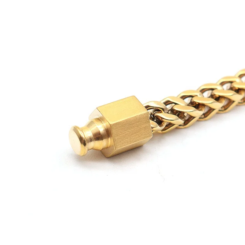 2020 Wholesale High Polished 316LStainless Steel 18K Gold Plated Cuban Chain Bracelet Men