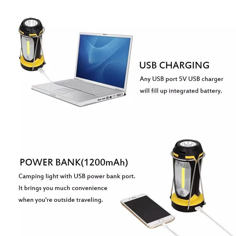  Многофункциональный светодиодный фонарь для кемпинга с USB-зарядкой уличный рабочий портативный аварийный светильник палатки подвесной