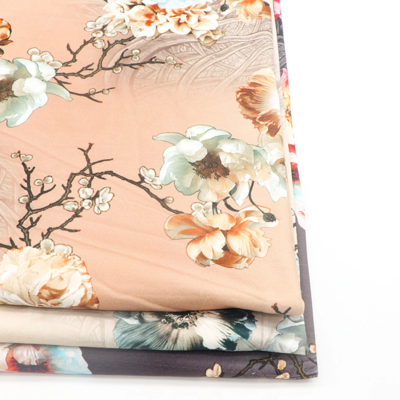 Floral Design 100% Polyester Woven Metallic Lurex Fabric Printed Crepe Chiffon Fabric For Dress Blouse