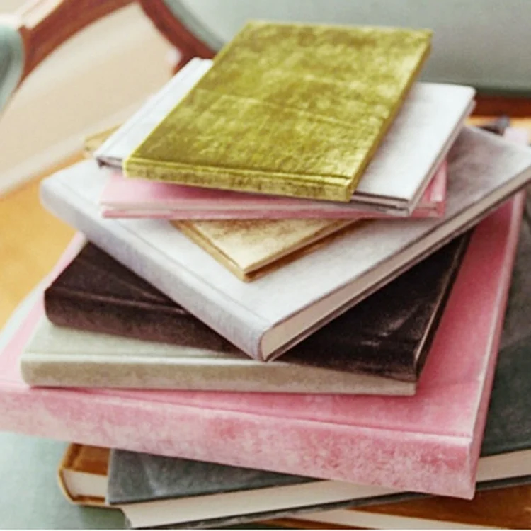 Luxury colorful customized hardcover a5 velvet journal notebooks sketch books wholesale factory price