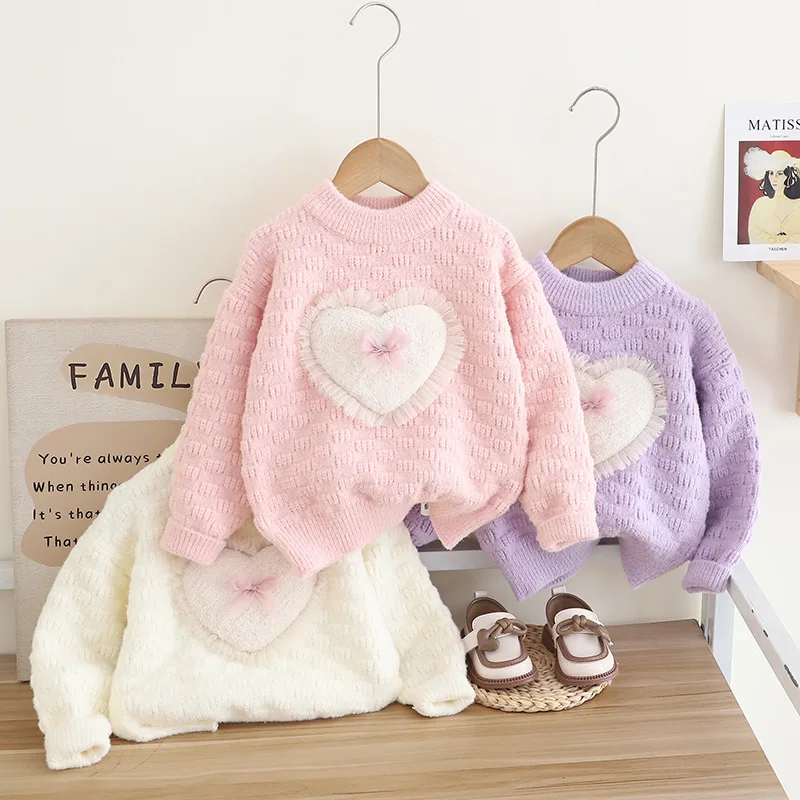 Korean Style Winter Autumn Lovely Cotton Warm Sweet Pullover Sweaters for Girls