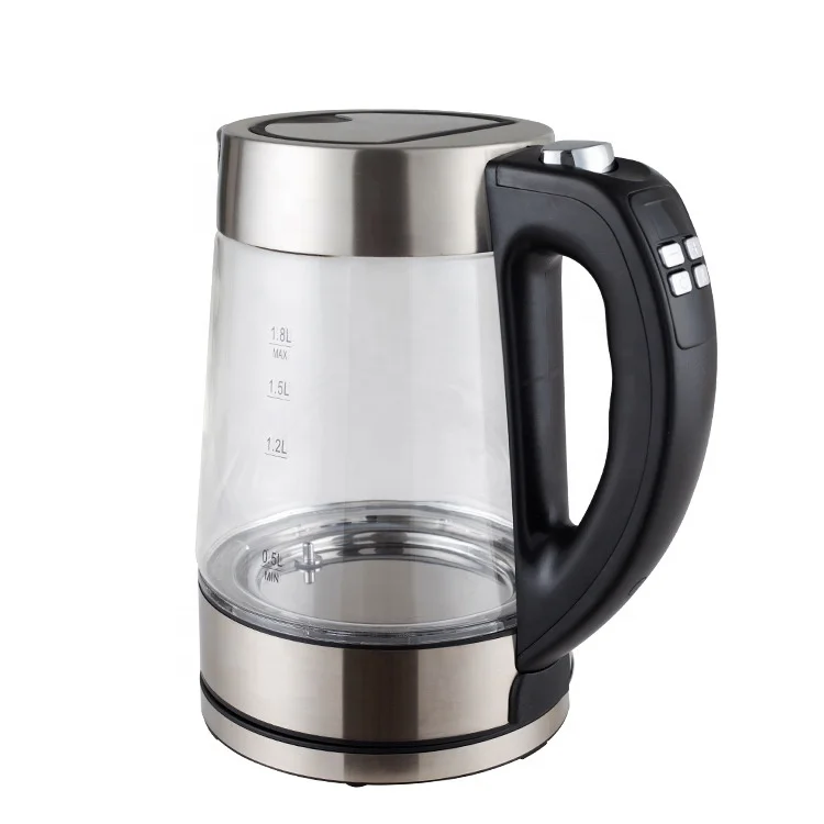 Цена по прейскуранту завода 1.8L маленькая бытовая техника Быстрая вода кипячение СИД Свет чайный чайник цифровая функция стеклянные электрические чайники