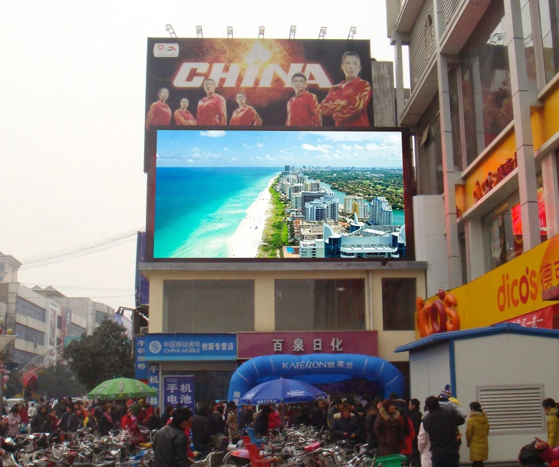 LED Advertising Bill Board Fixed Outdoor P6 LED Digital Video Panel Screen Iron 6mm Video Walls IP65 6 Meter 2 Years Full Color