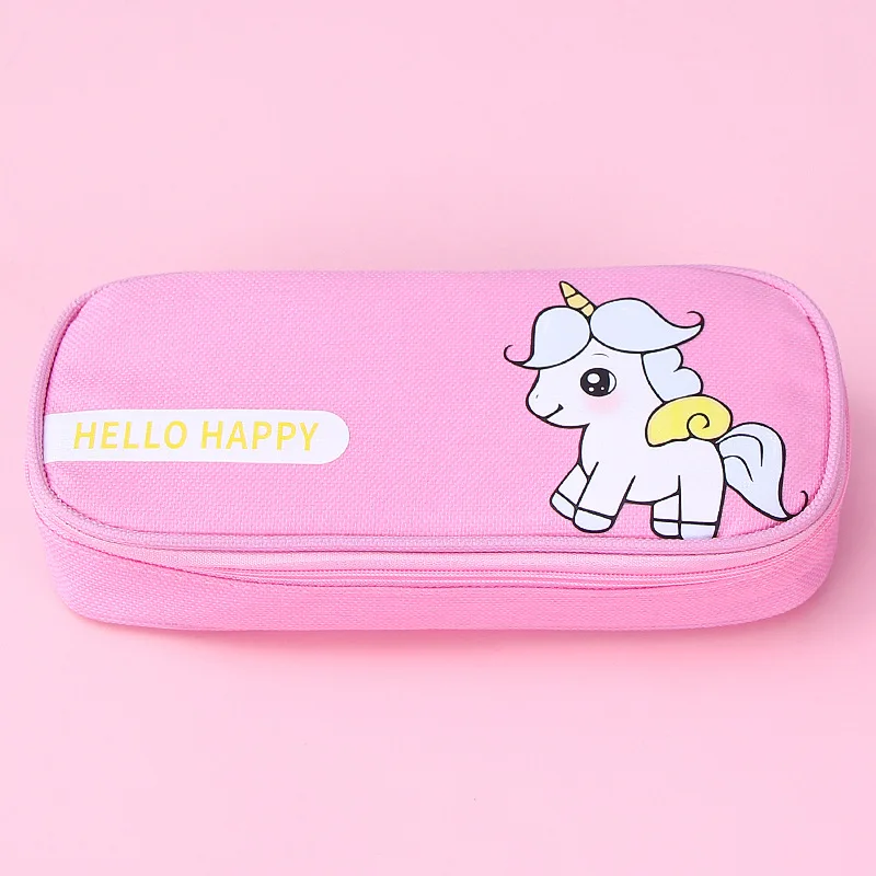 Wholesale Cartoon Unicorn Pencil Case Large Capacity Stationery Pen Bag Cute School Student Stationery
