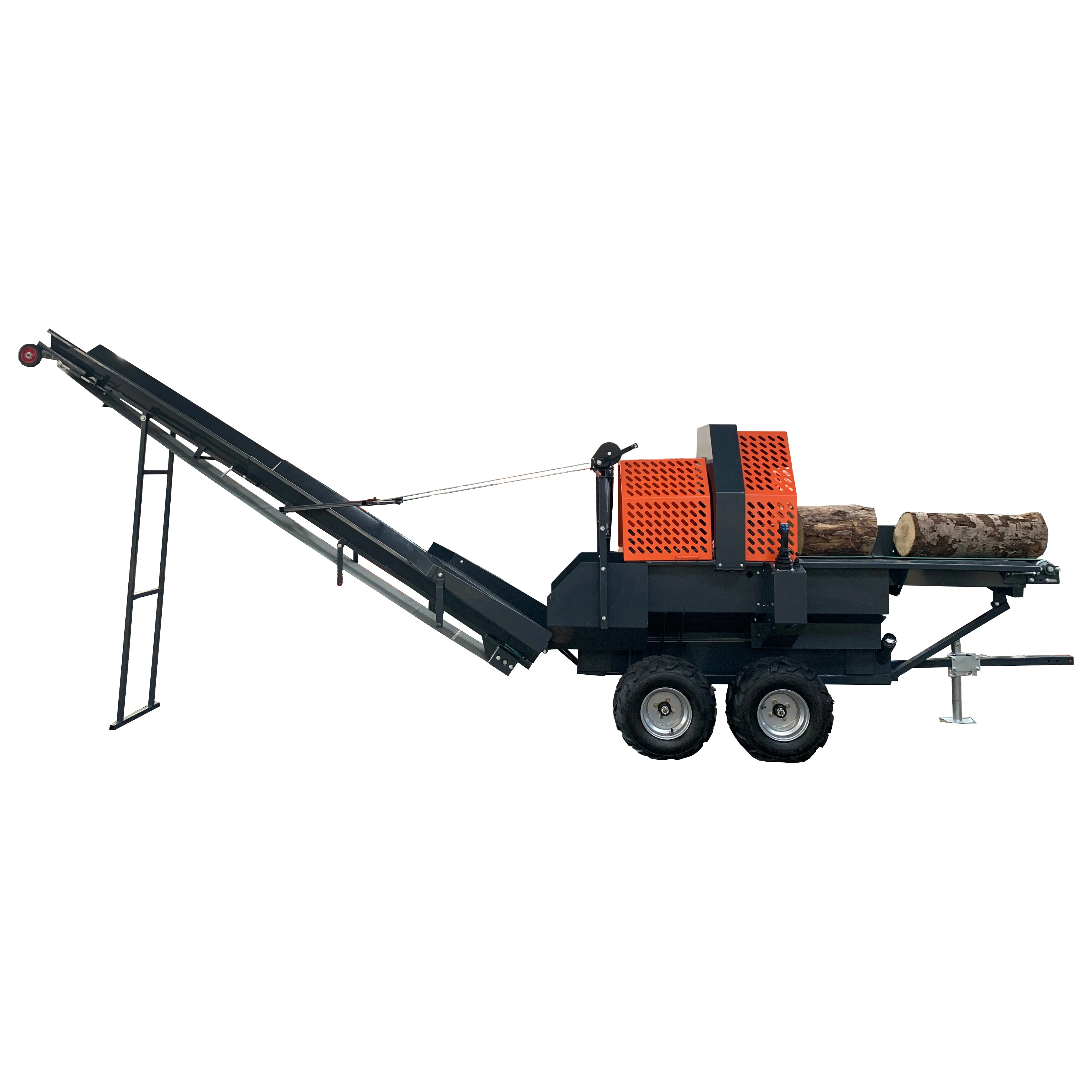 Gas automatic log splitter machine powerful firewood processor with 27hp engine