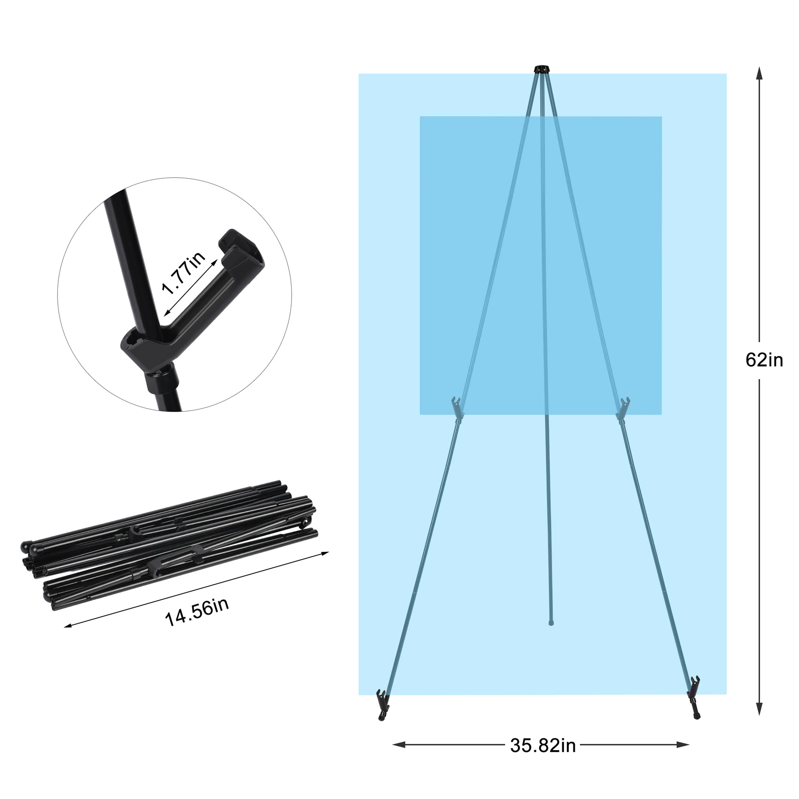 Good quality tripod easel stand with adjustable height ,stable and durable ,  easy to install