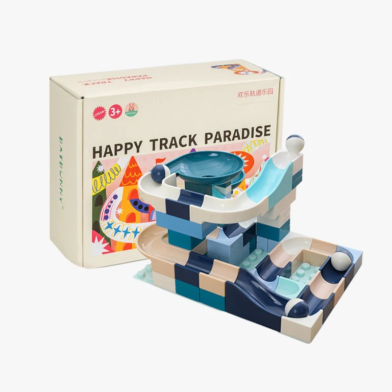 Race Run Big Block Compatible Building Blocks Funnel Slide Blocks DIY Big Bricks Toys For Children Gift