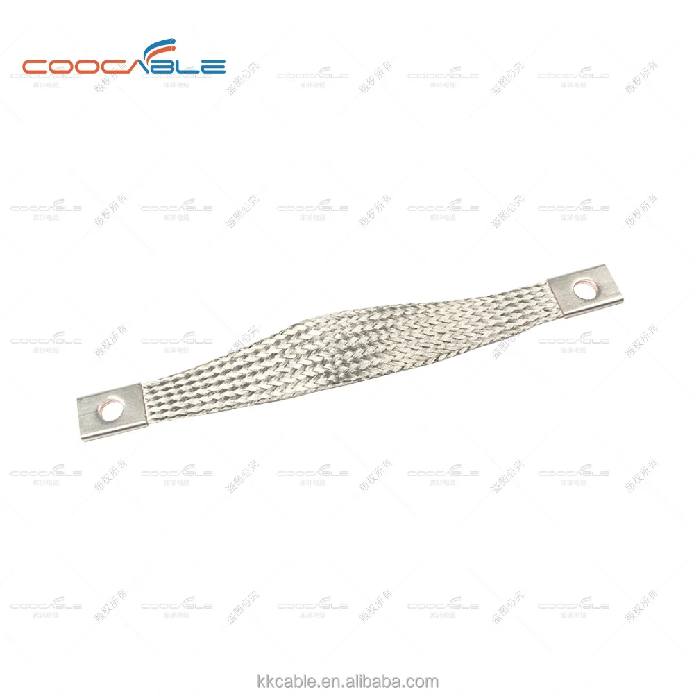 CMP flexible tinned flat copper braid earth strap with copper terminal