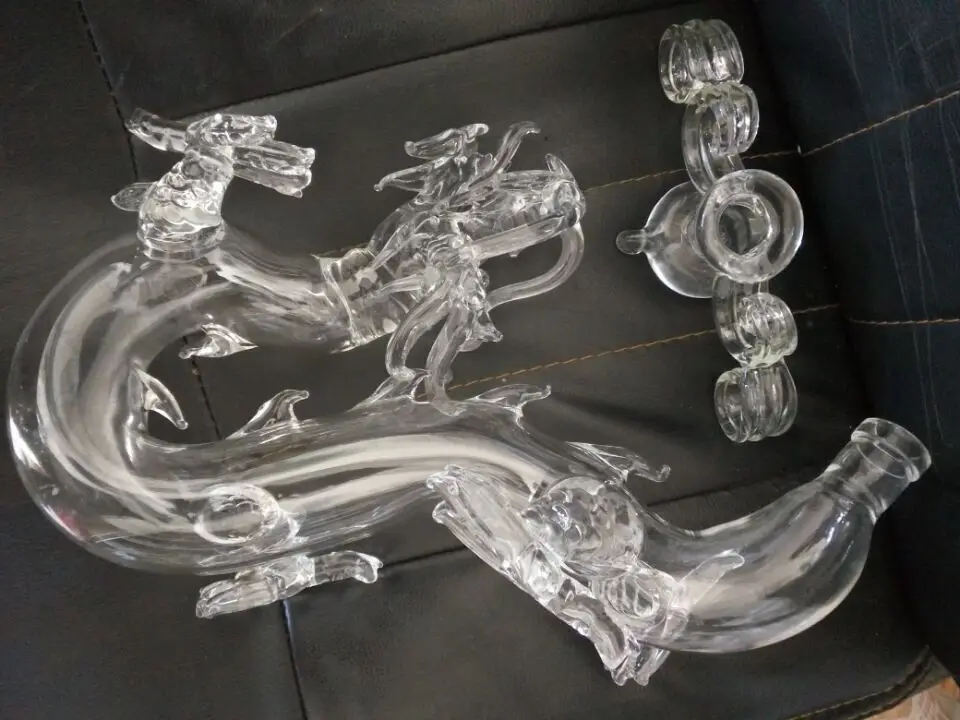 Best-selling Custom 500 ml Handmade Glass tiger Horse Dragon Shape Bottle Animal Liquor for the Wine spirits liquor