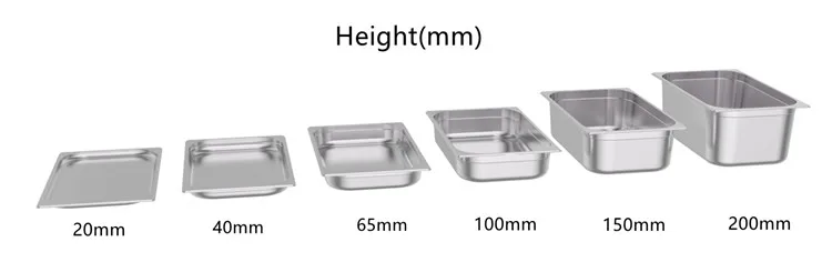 Newest Commercial Heat Pan Buffet Rectangular Stainless Steel Gn Pan Stand Gastronorm Container