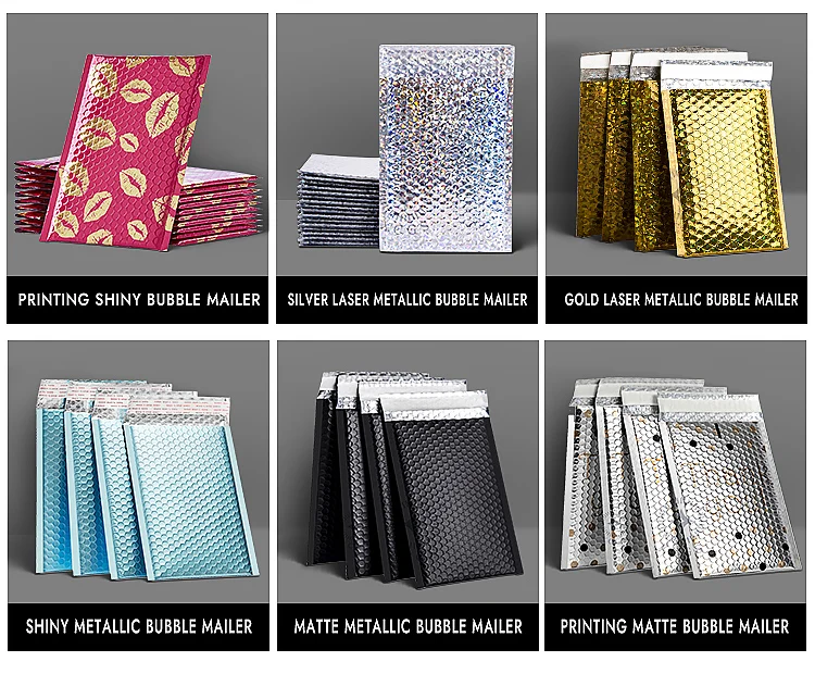 Custom poly Waterproof Envelope Compostable Plastic Packaging Envelope Bubble Biodegradable Black Pink Bubble Mailer Bag