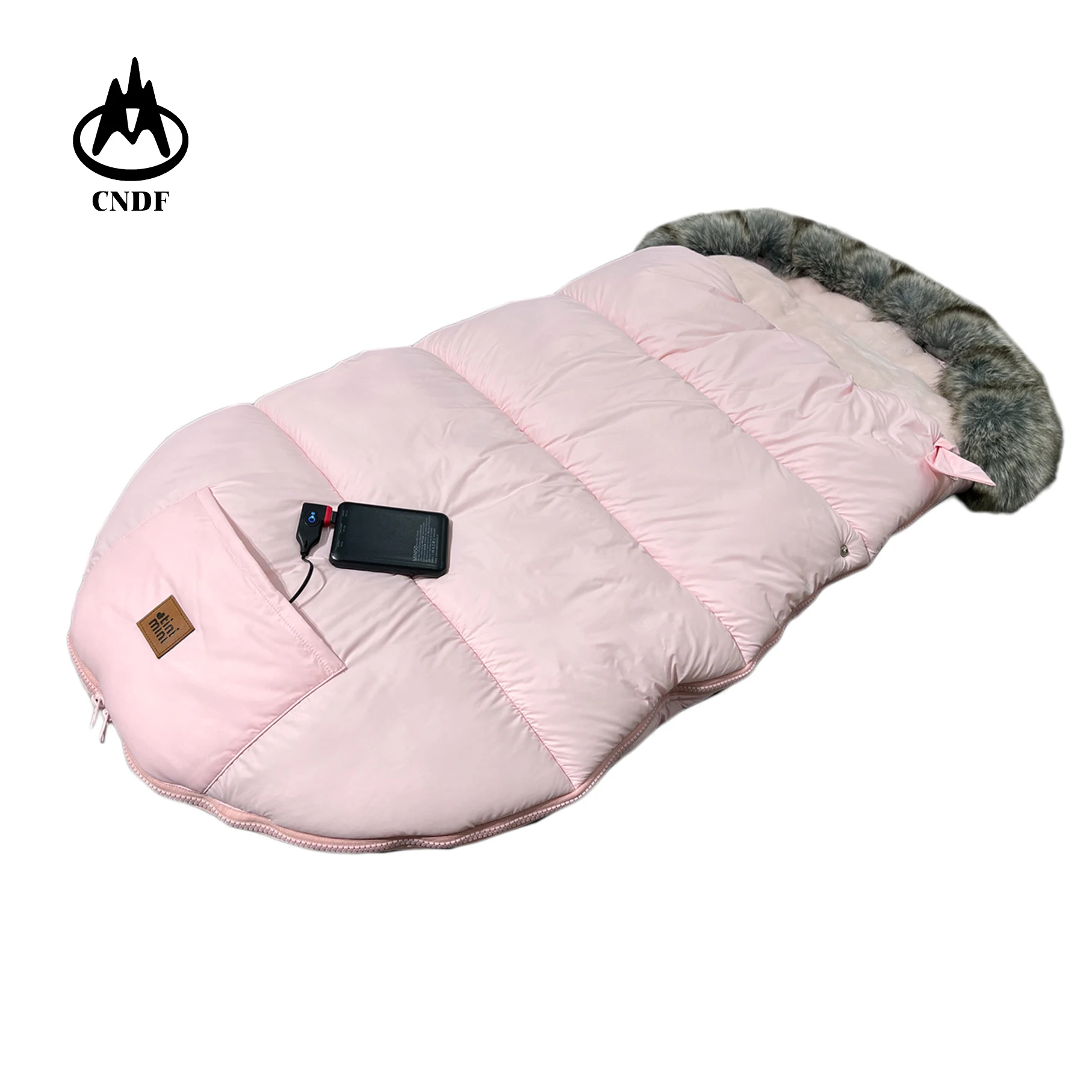 *waterproof soft warm comfortable Winter USB Heated Baby Infant Sleeping Bag with Wool Collar for Baby Stroller