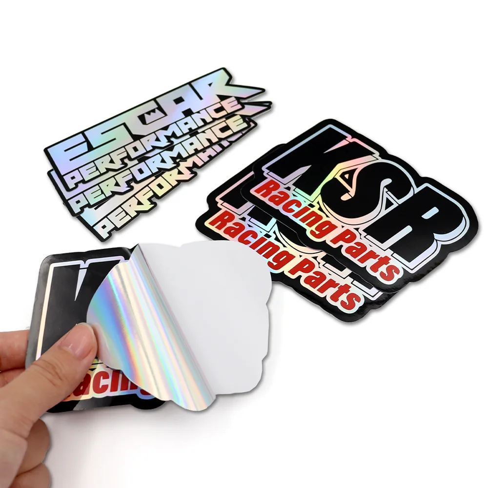 Custom printing decal hologram laser stickers vinyl waterproof anime cartoon holographic die cut stickers