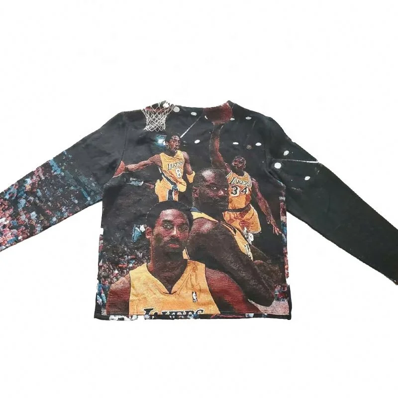 Cheap Price Jacquard Tapestry Blanket Sweaters and  long-sleeved top with a basketball theme.