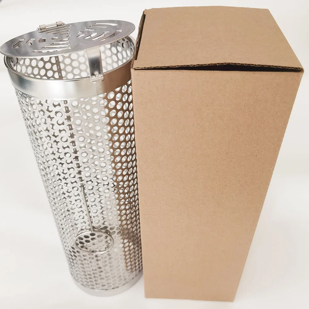 Portable New Design  Round Tube Cylinder Rolling Grilling Basket Stainless Steel Grill Mesh Useful Rolling Grilling Basket