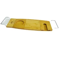 Hot sales convenient bamboo display wine table stand in bathroom accept customization
