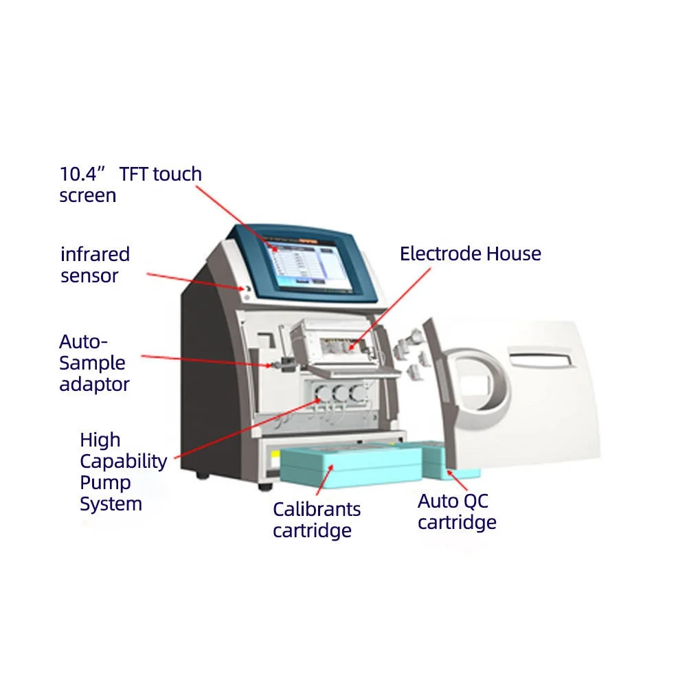 Clinical analytical instruments factory price ise electrode blood gas electrolyte blood gas electrolyte analyzer