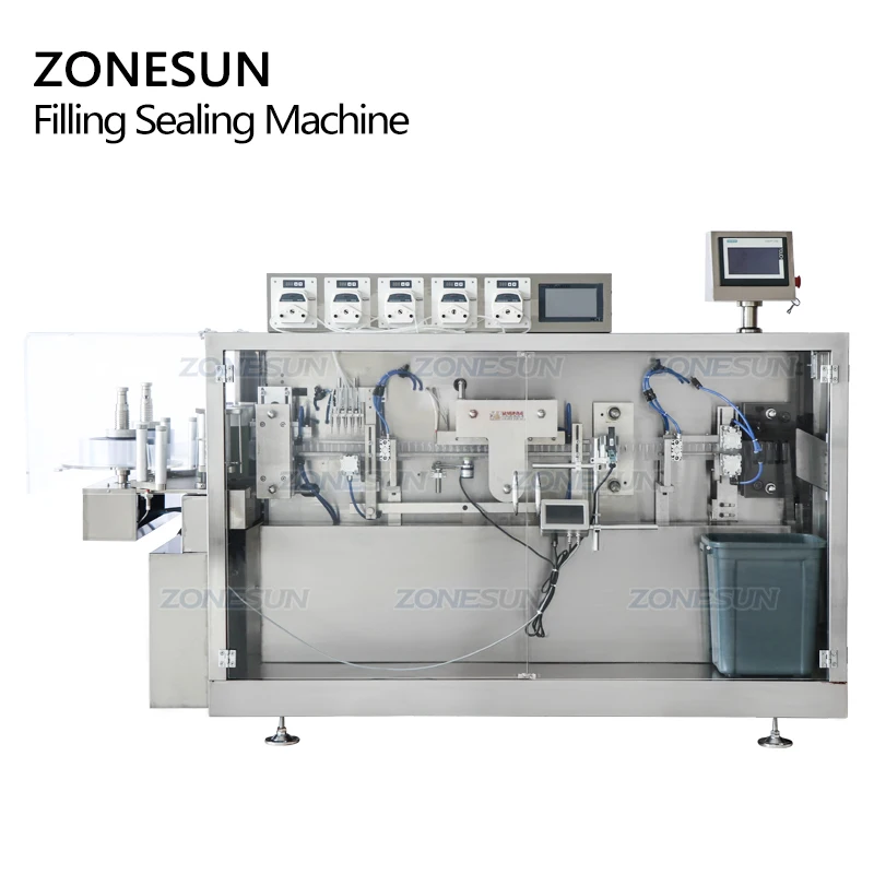 ZONESUN ZS-FS120 5 головок перистальтический насос монодоза полоса трубка однократно пластиковая машина для наполнения запечатывания