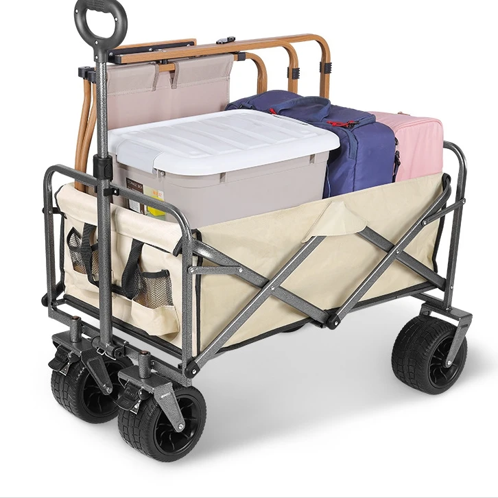 New Outdoor Folding Campsite Car Pulling Goods Small Trailer Folding Wagon For Garden Hand Pull Cart Hand Pull Cart