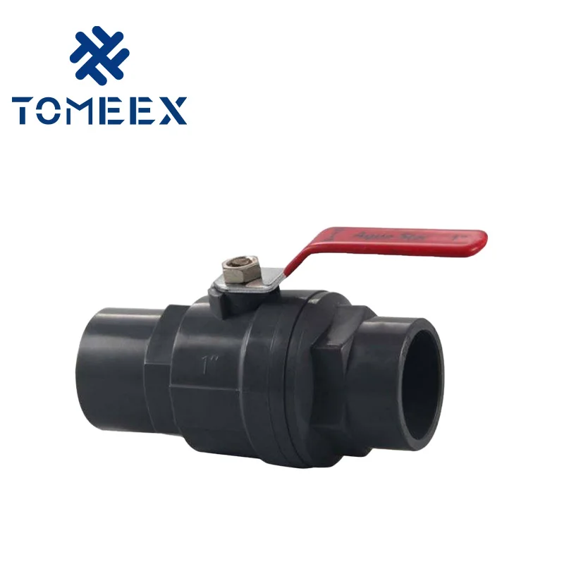 Low Price High Quality products UPVc/ PVC Plastic Water Flow Control Ball Valve  with ss201 handle